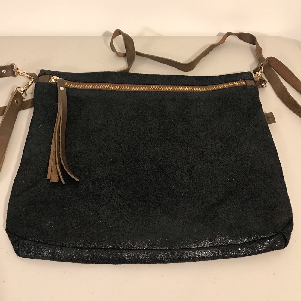 Head Regal Black Leather Convertible Purse